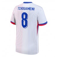 Frankreich Aurelien Tchouameni #8 Fußballbekleidung Auswärtstrikot EM 2024 Kurzarm